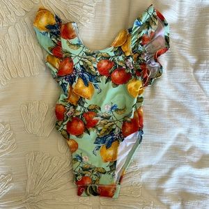 Posh Peanut 3-6 months NWOT swimsuit citrus pattern girls